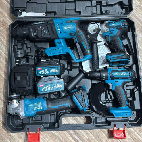 Set de Herramientas Inalámbricas Dotvix 98V – 5 Piezas con Maletín