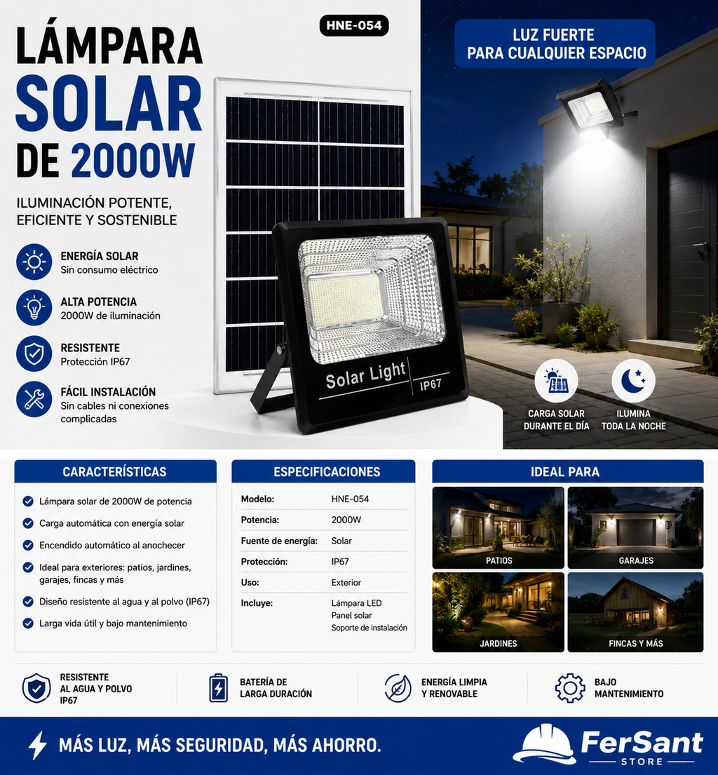 LÁMPARA SOLAR DE 2000W