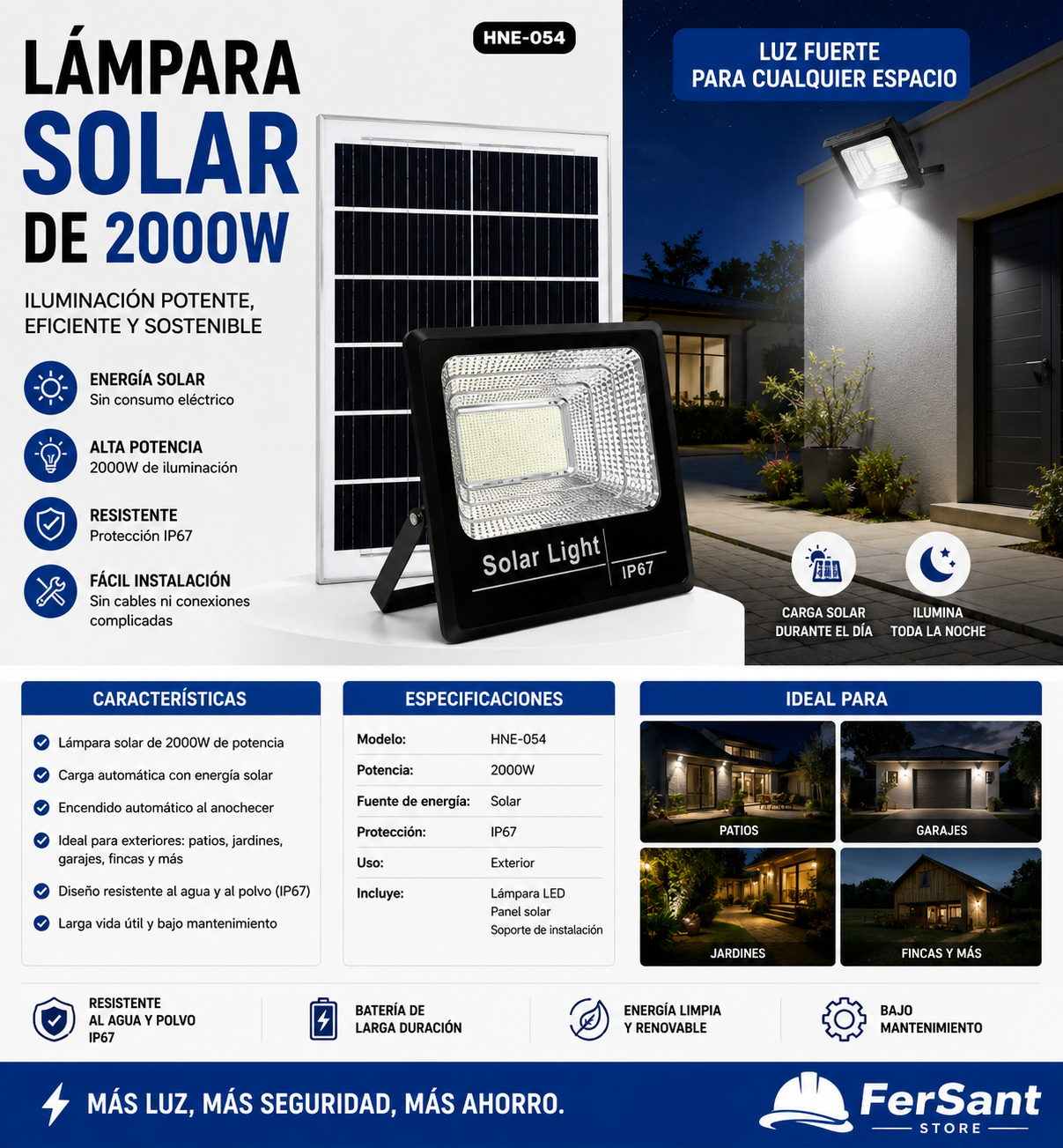 LÁMPARA SOLAR DE 2000W