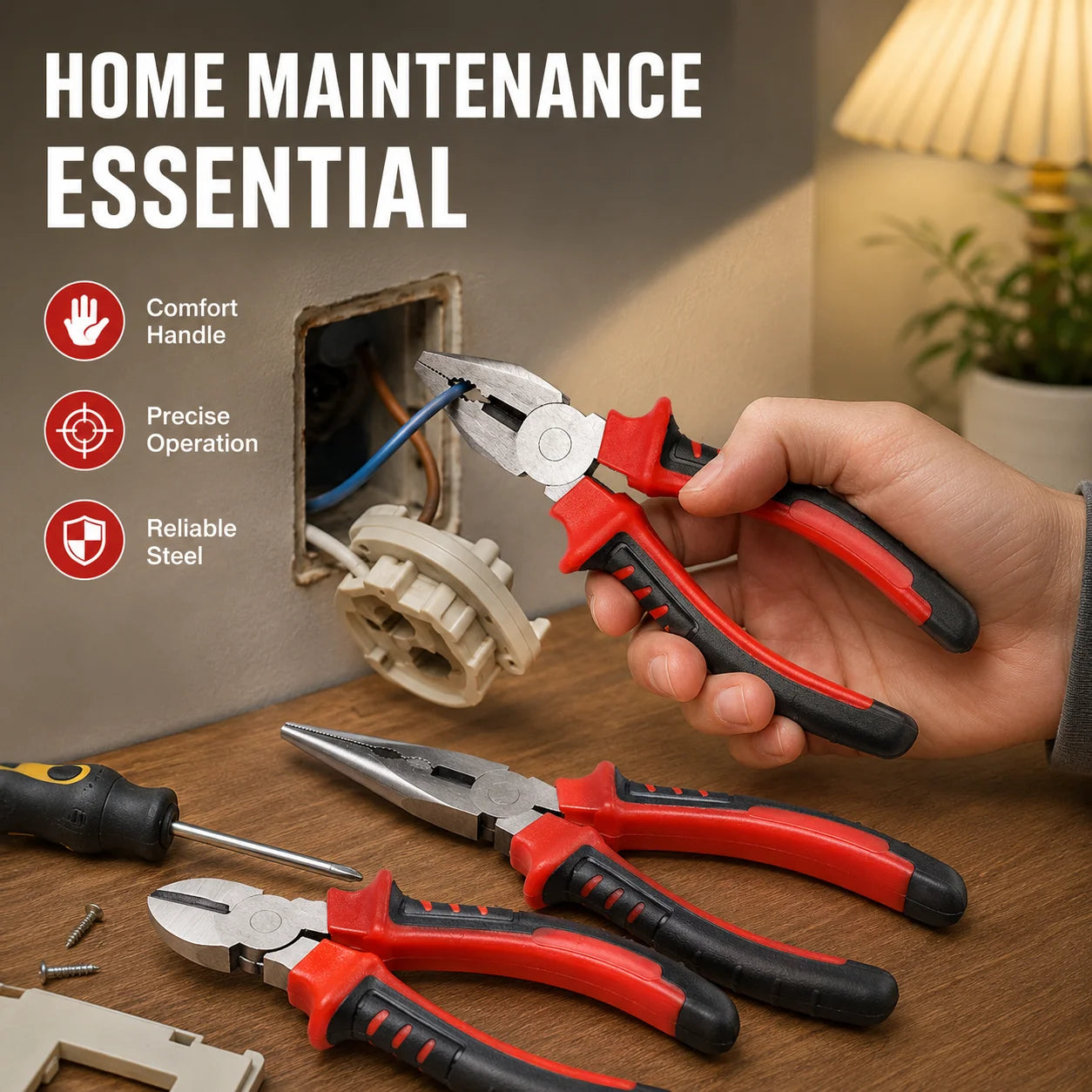 Alicate Multifuncional Profesional de 6" para Electricidad