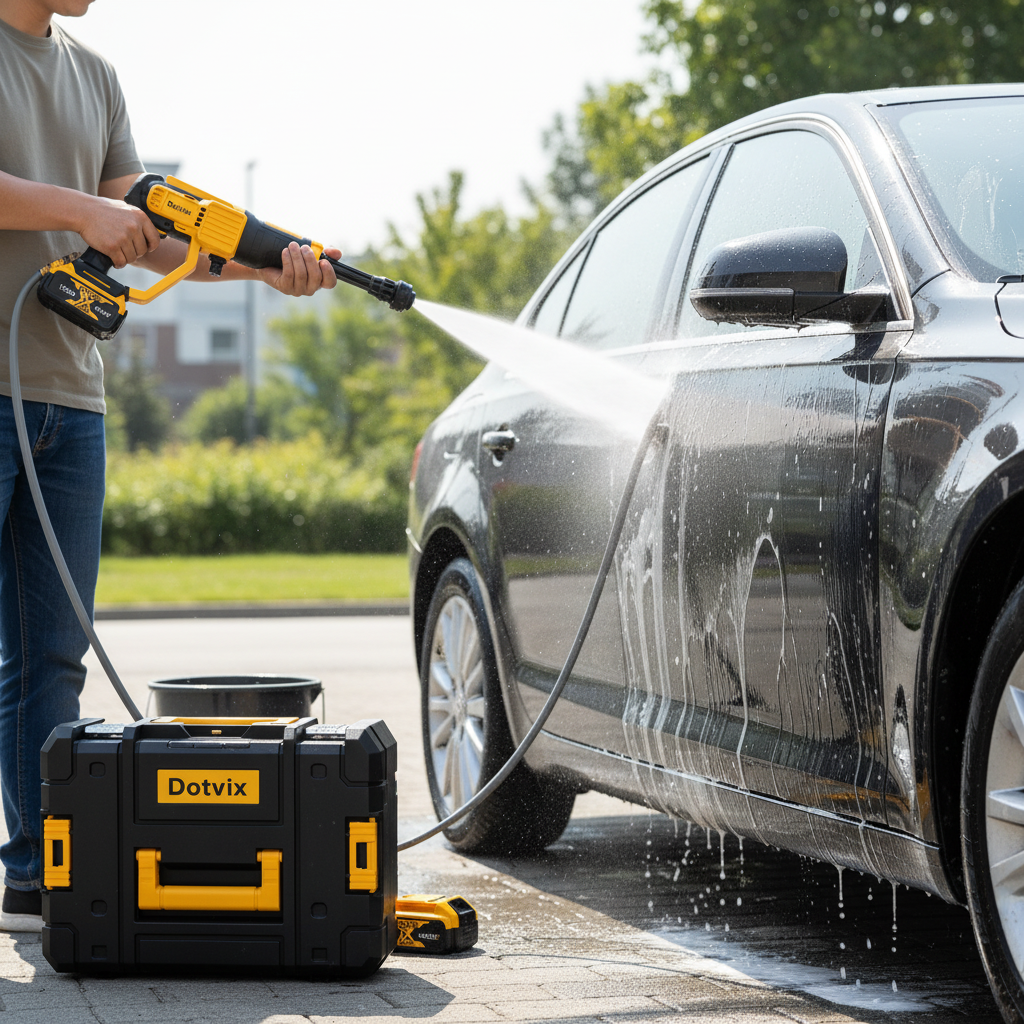 Hidrolavadora Dotvix limpiando auto
